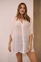 Load image into Gallery viewer, Annabelle White Sheer 1/2 Sleeve Shirt