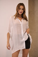 Load image into Gallery viewer, Annabelle White Sheer 1/2 Sleeve Shirt