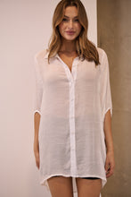 Load image into Gallery viewer, Annabelle White Sheer 1/2 Sleeve Shirt