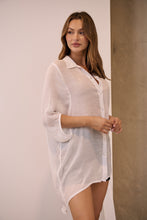 Load image into Gallery viewer, Annabelle White Sheer 1/2 Sleeve Shirt