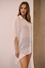 Load image into Gallery viewer, Annabelle White Sheer 1/2 Sleeve Shirt