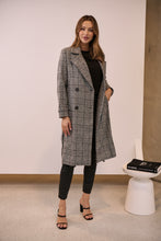 Load image into Gallery viewer, Shannon Black/White Tweed Button Coat