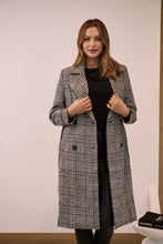 Load image into Gallery viewer, Shannon Black/White Tweed Button Coat