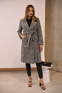 Shannon Black/White Tweed Button Coat