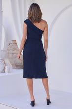 Load image into Gallery viewer, Eleanor One Shoulder Navy Evening Dress