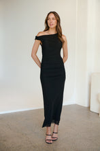 Load image into Gallery viewer, Ronnie Mesh Black Off Shoulder Maxi Evening Dress