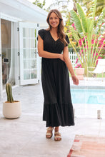 Load image into Gallery viewer, Stella Black Plain Button Front Maxi Dress