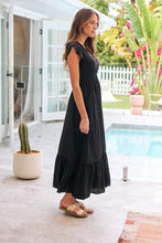 Load image into Gallery viewer, Stella Black Plain Button Front Maxi Dress