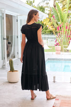 Load image into Gallery viewer, Stella Black Plain Button Front Maxi Dress