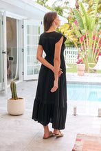 Load image into Gallery viewer, Stella Black Plain Button Front Maxi Dress