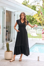 Load image into Gallery viewer, Stella Black Plain Button Front Maxi Dress