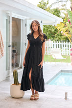 Load image into Gallery viewer, Stella Black Plain Button Front Maxi Dress