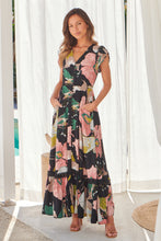 Load image into Gallery viewer, Augustina Pink/Green Floral Button Front Maxi Dress