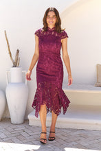 Load image into Gallery viewer, Constance Plum Lace Evening Dress