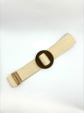 Load image into Gallery viewer, Faux Rattan Weave Stretch Beige Belt