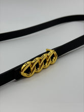 Load image into Gallery viewer, Ria Gold Buckle Black Belt