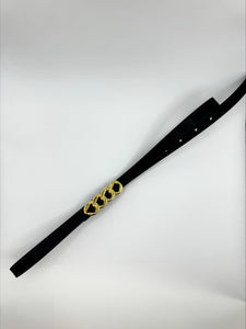 Ria Gold Buckle Black Belt