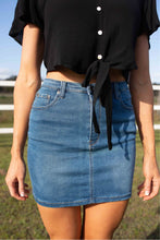 Load image into Gallery viewer, Classic Soft Denim Blue Mini Skirt
