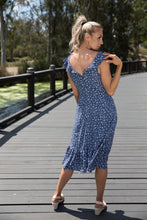 Load image into Gallery viewer, Miranda Navy S/less Frill Dress