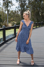 Load image into Gallery viewer, Miranda Navy S/less Frill Dress
