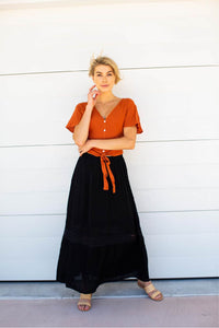 Dharma Black Lace Maxi Skirt