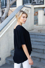 Load image into Gallery viewer, Clara Batwing Crossover Top Black