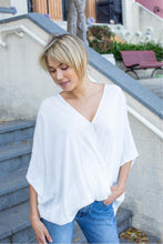 Load image into Gallery viewer, Clara Batwing Crossover Top White