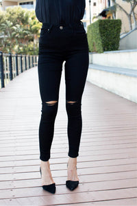 Rip Knee Black Denim Skinny Jean