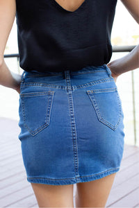 Classic Soft Denim Blue Mini Skirt