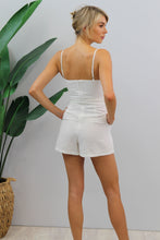 Load image into Gallery viewer, Eloise White Linen Belted Playsuit