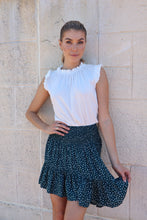 Load image into Gallery viewer, Ashley Shirred Waist Green Polka Frill Skirt
