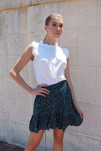 Load image into Gallery viewer, Ashley Shirred Waist Green Polka Frill Skirt