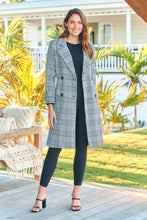 Load image into Gallery viewer, Shannon Black/White Tweed Button Coat