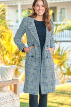 Load image into Gallery viewer, Shannon Black/White Tweed Button Coat