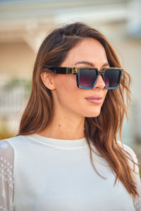 Yolanda Black/Gold Sunglasses