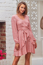 Load image into Gallery viewer, Greta Long sleeve Pink X/ Over Tie Dress