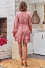 Load image into Gallery viewer, Greta Long sleeve Pink X/ Over Tie Dress