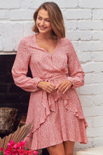 Load image into Gallery viewer, Greta Long sleeve Pink X/ Over Tie Dress
