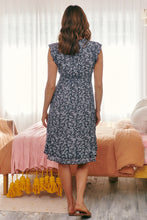 Load image into Gallery viewer, Maggie Blue Leaf Print Midi Dress