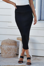 Load image into Gallery viewer, Rhea Knit Ribbed Black Tube Skirt
