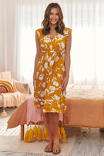 Load image into Gallery viewer, Maggie Mustard/White Bold Floral Midi Dress