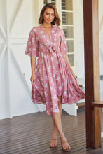 Load image into Gallery viewer, Rosa Tie Front Pink Floral Dress