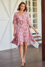 Load image into Gallery viewer, Rosa Tie Front Pink Floral Dress