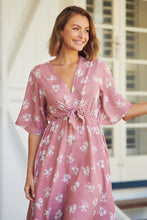 Load image into Gallery viewer, Rosa Tie Front Pink Floral Dress