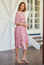 Load image into Gallery viewer, Rosa Tie Front Pink Floral Dress