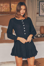 Load image into Gallery viewer, Rafael Black Long Sleeve Shirt Dress