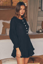 Load image into Gallery viewer, Rafael Black Long Sleeve Shirt Dress