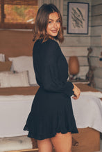 Load image into Gallery viewer, Rafael Black Long Sleeve Shirt Dress