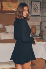 Load image into Gallery viewer, Rafael Black Long Sleeve Shirt Dress