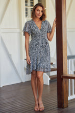 Load image into Gallery viewer, Sabina Chiffon Cross Over Animal Print Dress